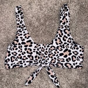 Pink Lily Leopard Print Bikini Top